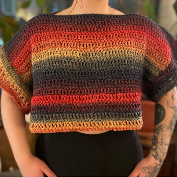 Rainbow Crochet - Drop Shoulder Top - Picture 2 of 6